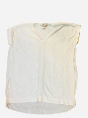 LOFT Cream V-Neck Lightweight Knit Tee